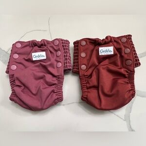 GroVia Kids Adjustable Diaper Covers - Rose & Burgundy